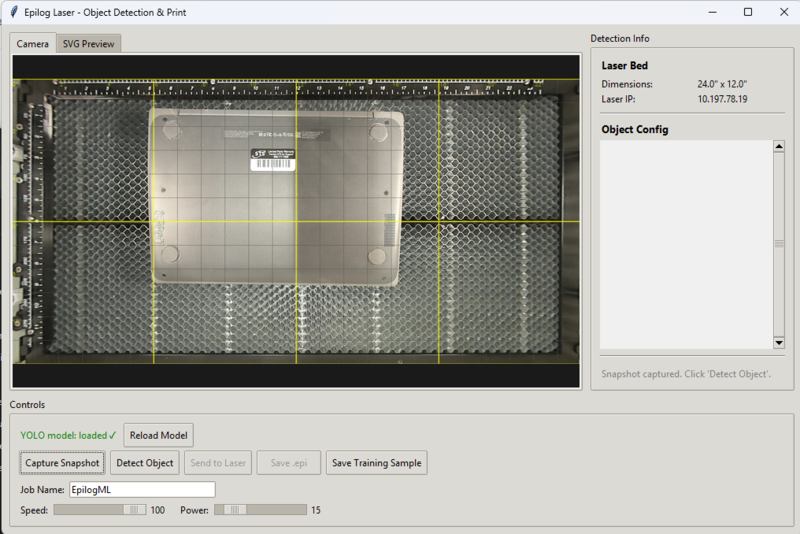Epilog Fusion Maker 12 AI Object Detection - photo 2